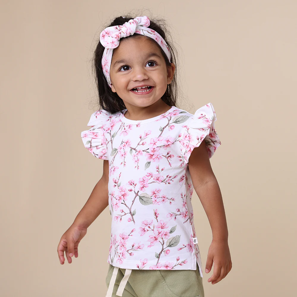 Cherry Blossom Organic T-Shirt with Frill - Image 3