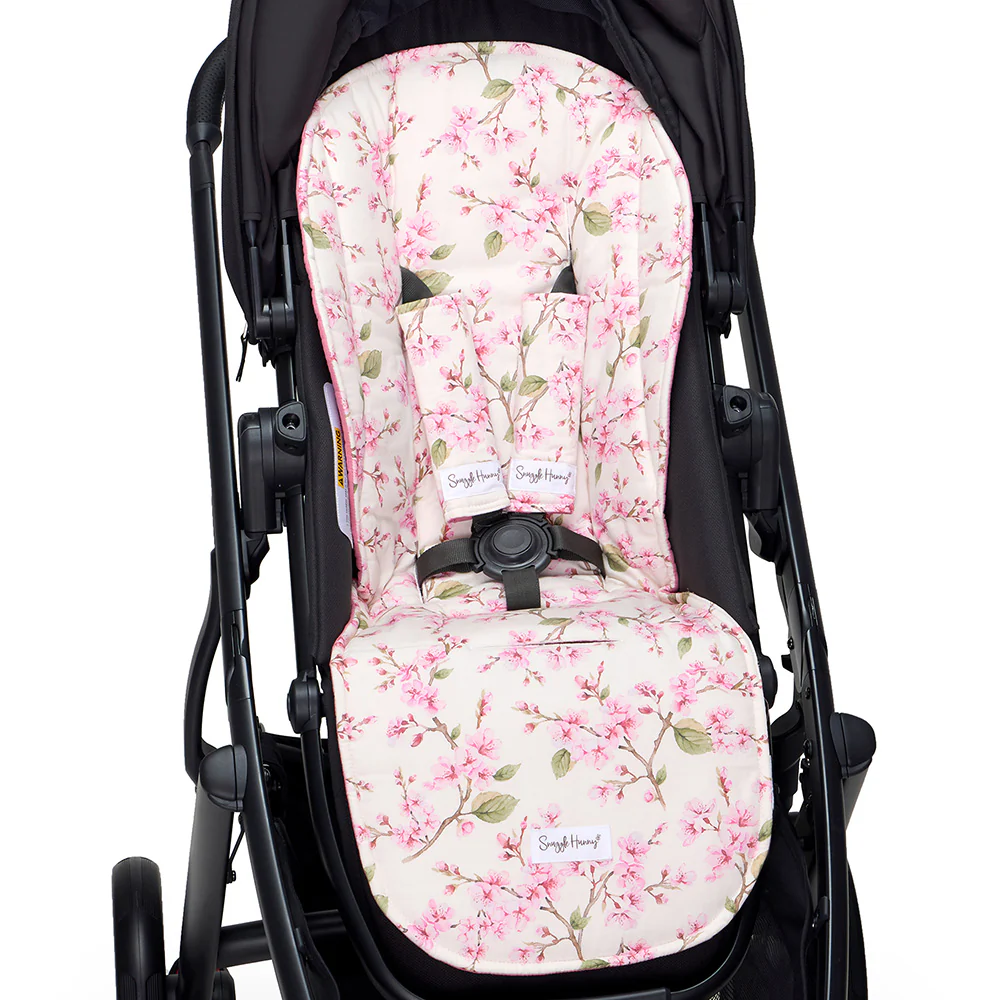 Bundle - Cherry Blossom Pram Liner & Strap Cover Set - Image 3