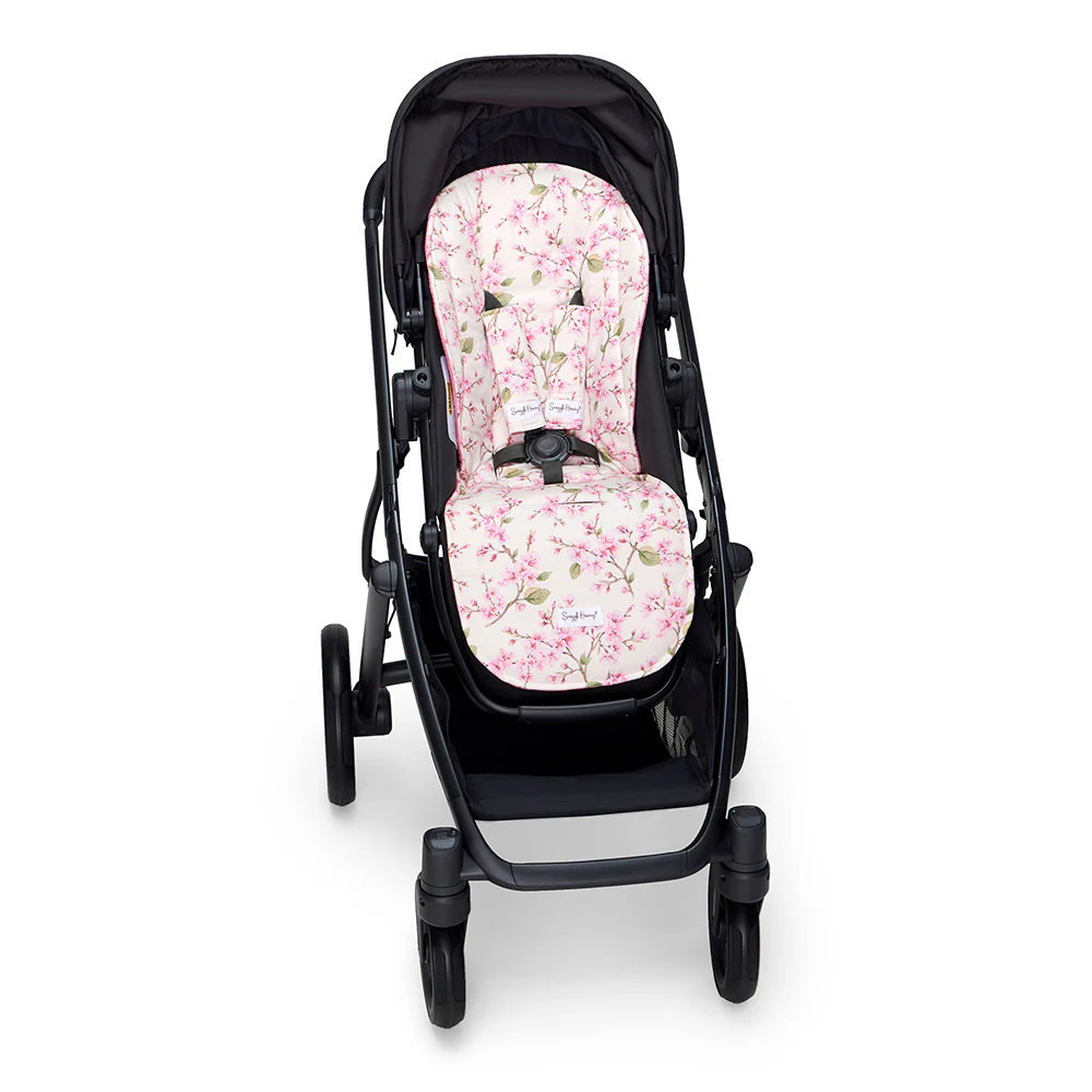 Bundle - Cherry Blossom Pram Liner & Strap Cover Set - Image 4