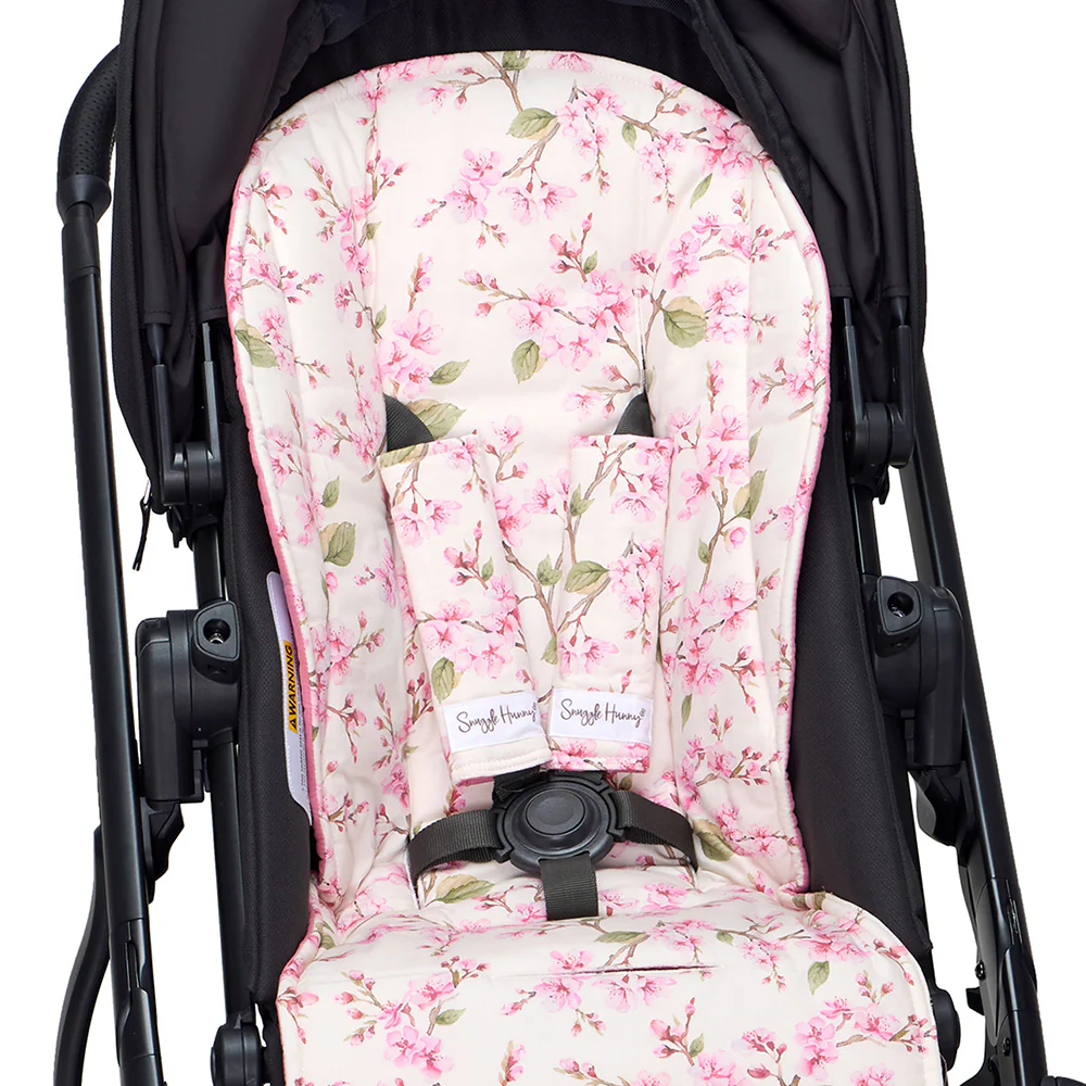 Bundle - Cherry Blossom Pram Liner & Strap Cover Set - Image 5