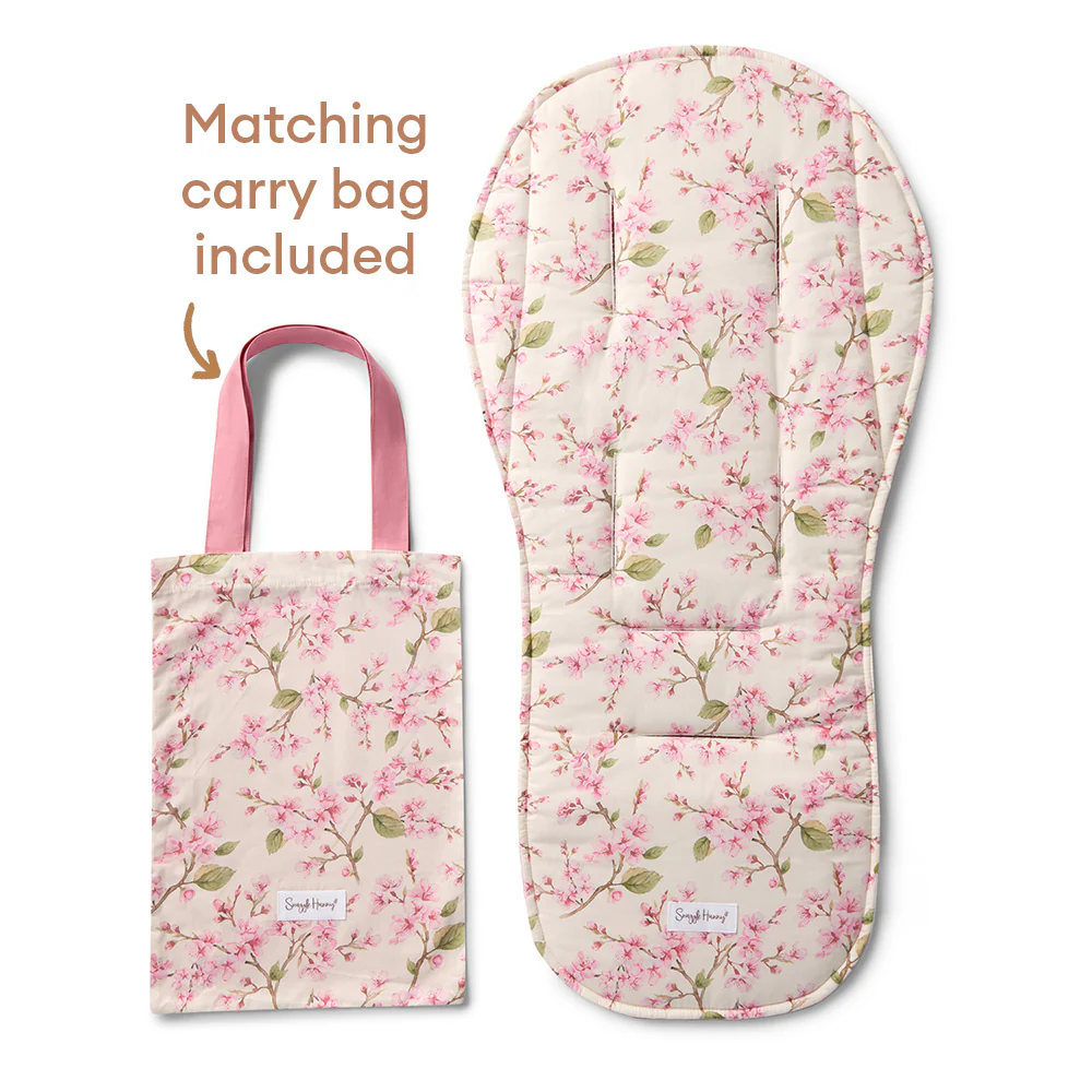 Cherry Blossom Universal Organic Pram Liner - Image 2