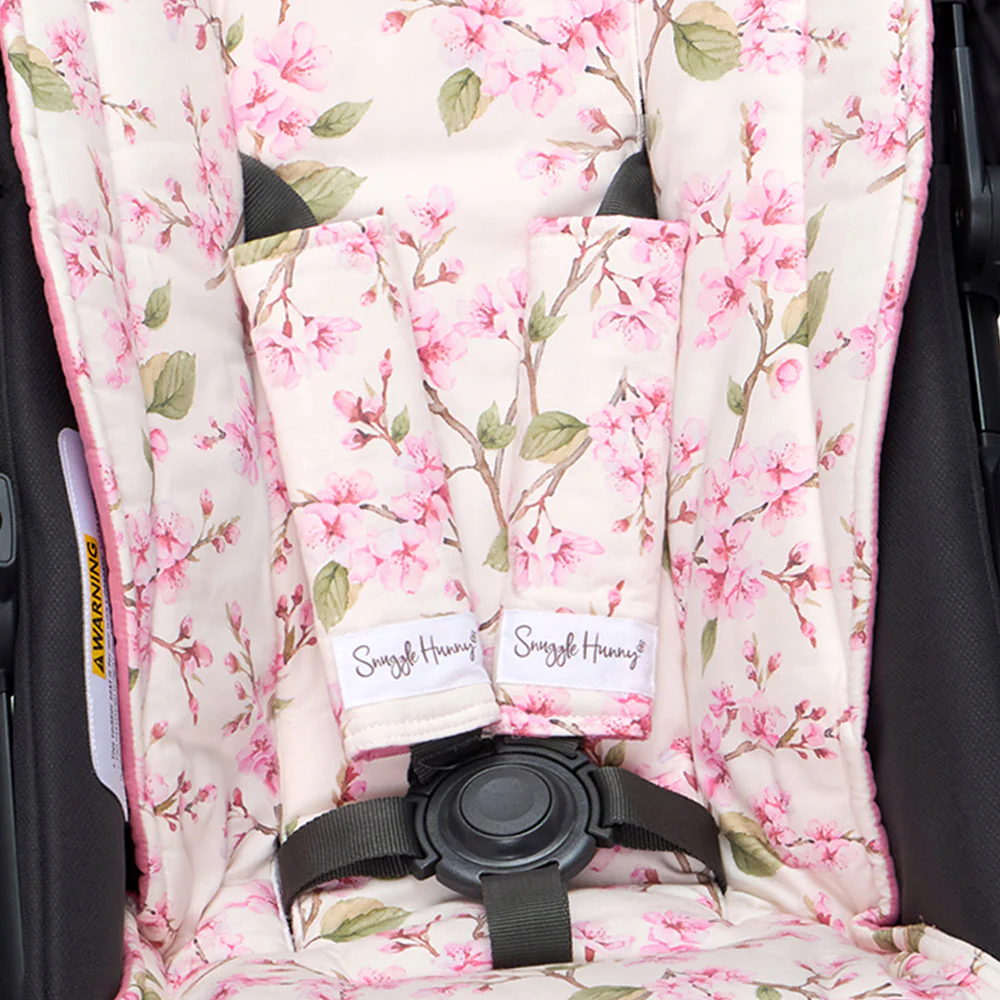 Cherry Blossom Universal Reversible Pram Strap Covers - Image 2