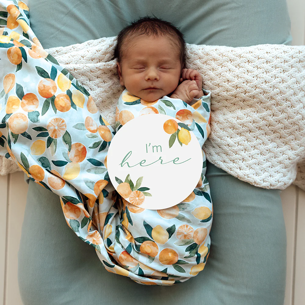 Citrus Squeeze Organic Jersey Wrap & Beanie Set - Image 3