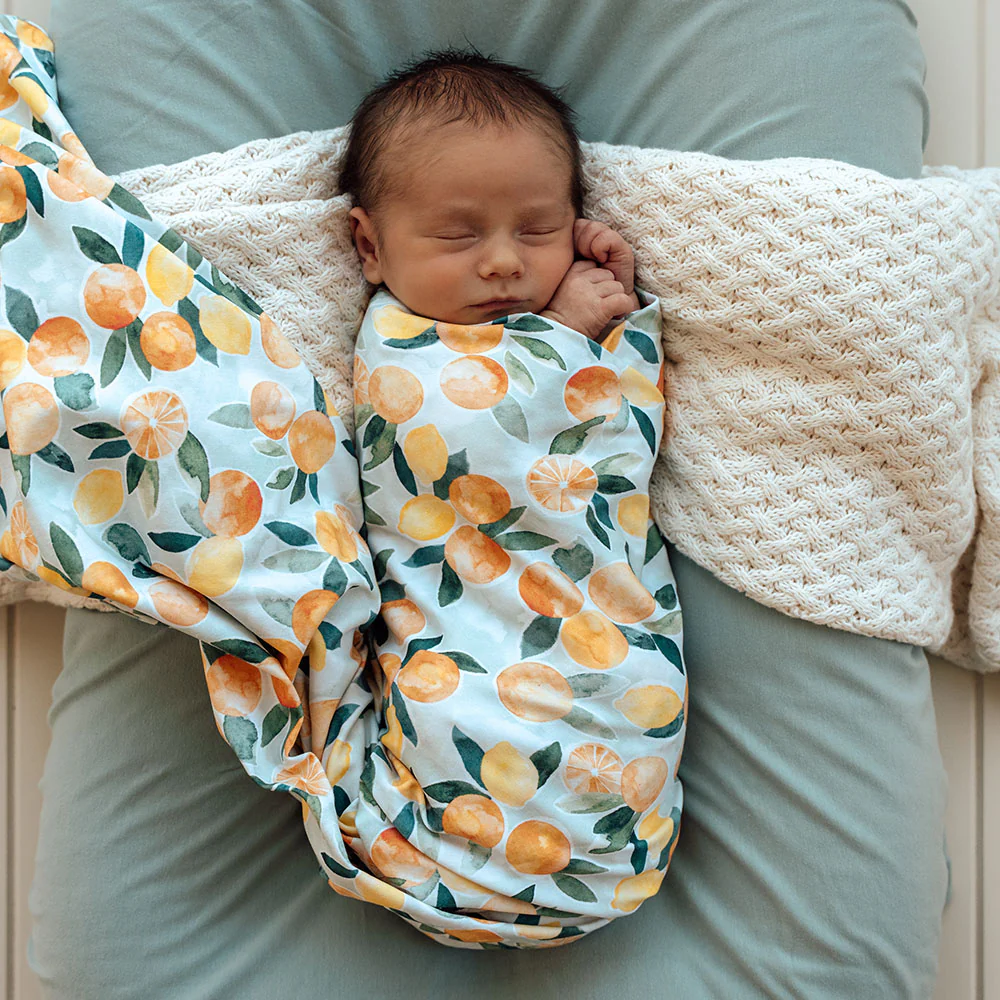 Citrus Squeeze Organic Jersey Wrap & Beanie Set - Image 7