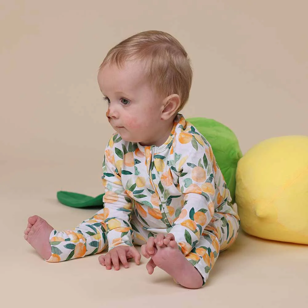 Citrus Squeeze Organic Snugglesuit Convertible Romper - Image 10