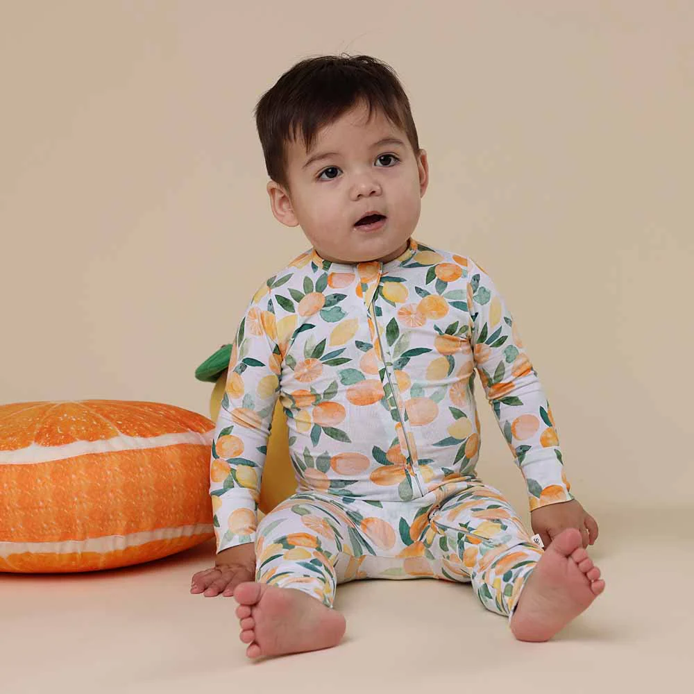 Citrus Squeeze Organic Snugglesuit Convertible Romper - Image 11