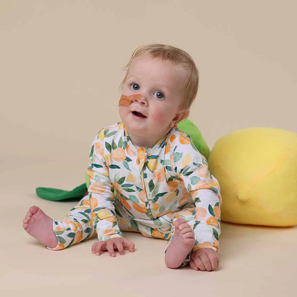 Citrus Squeeze Organic Snugglesuit Convertible Romper - Image 3