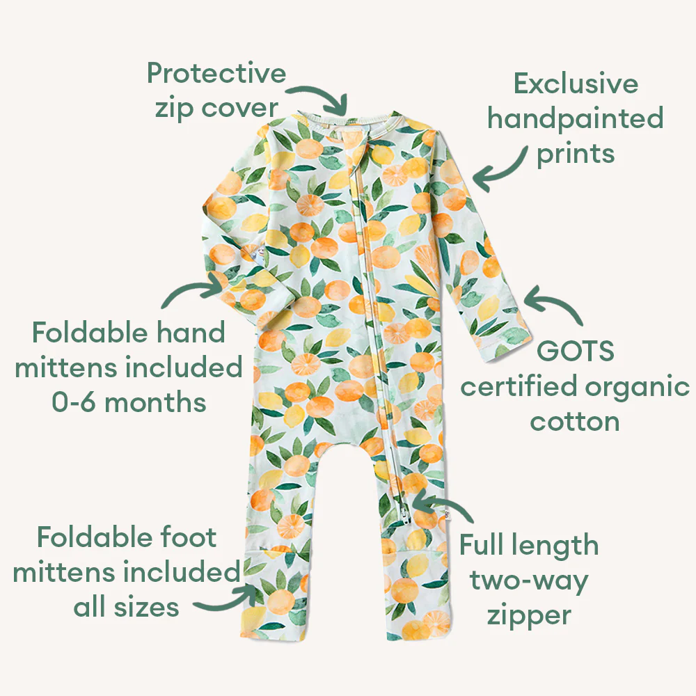 Citrus Squeeze Organic Snugglesuit Convertible Romper - Image 9