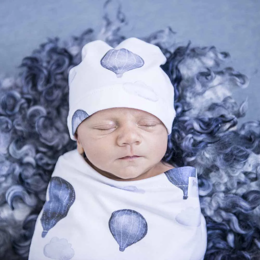Cloud Chaser Organic Snuggle Swaddle & Beanie Set - Image 3