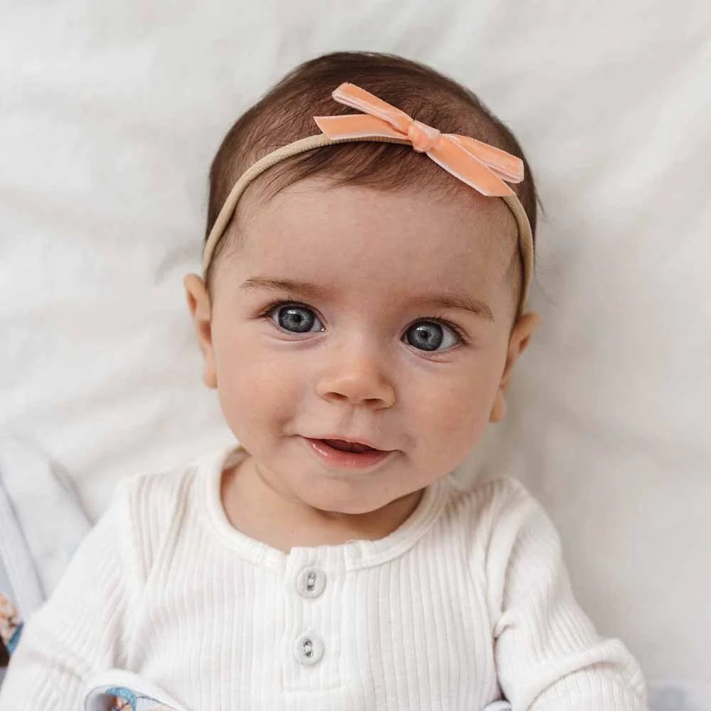 Coral Velvet Bow - Image 3
