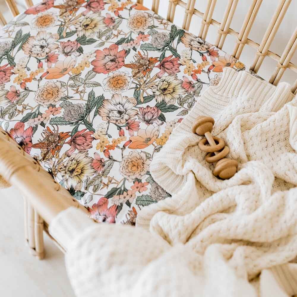 Cream Diamond Knit Organic Baby Blanket - Image 3