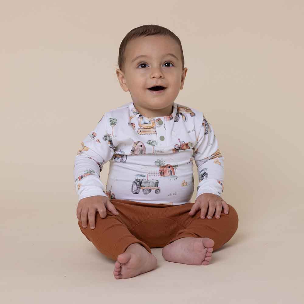 Diggers & Tractors Long Sleeve Organic Bodysuit - Image 9