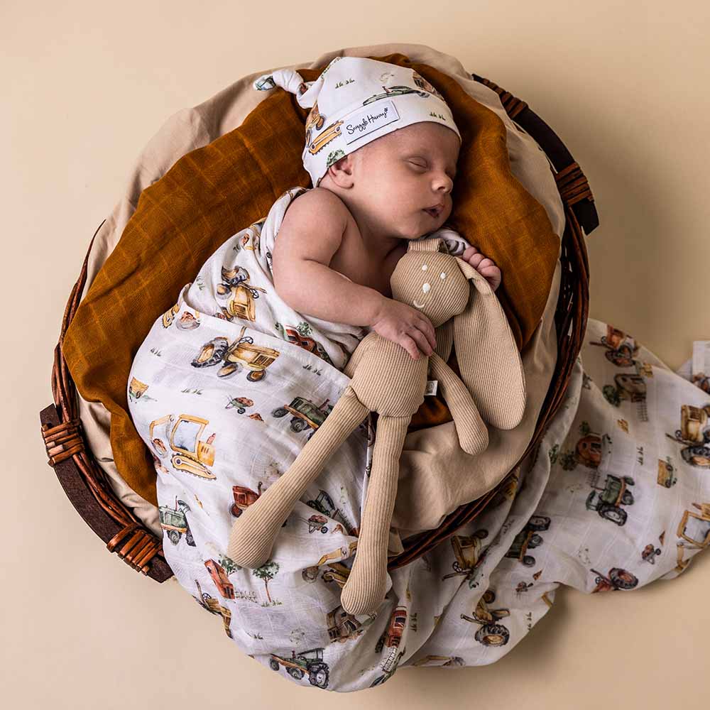 Diggers & Tractors Organic Muslin Wrap - Image 3
