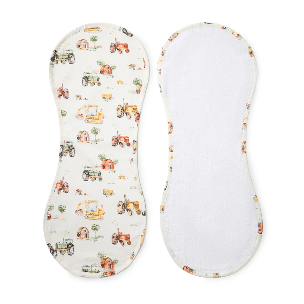 Diggers & Tractors Organic Cotton Burp Cloth - Image 2