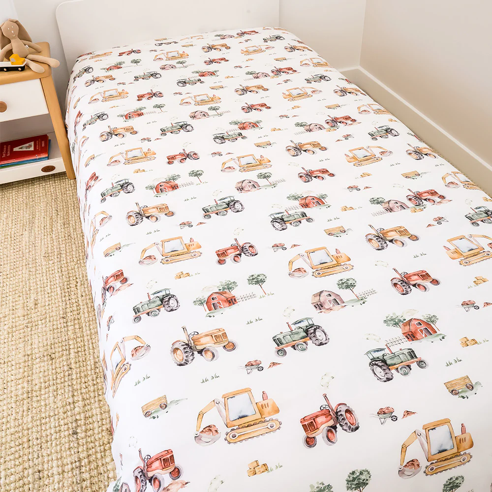 Diggers & Tractors Organic Cotton Quilt Cover - Image 3