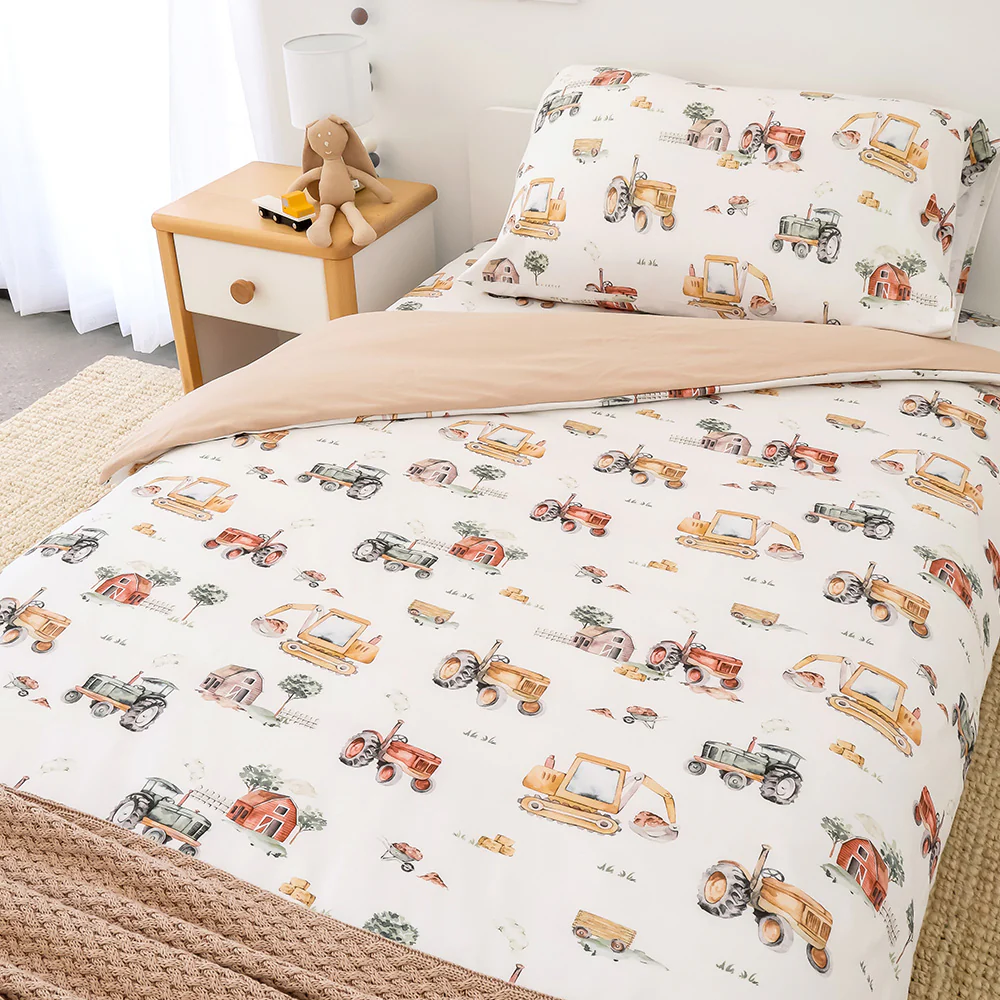 Diggers & Tractors Organic Cotton Quilt Cover - Image 6