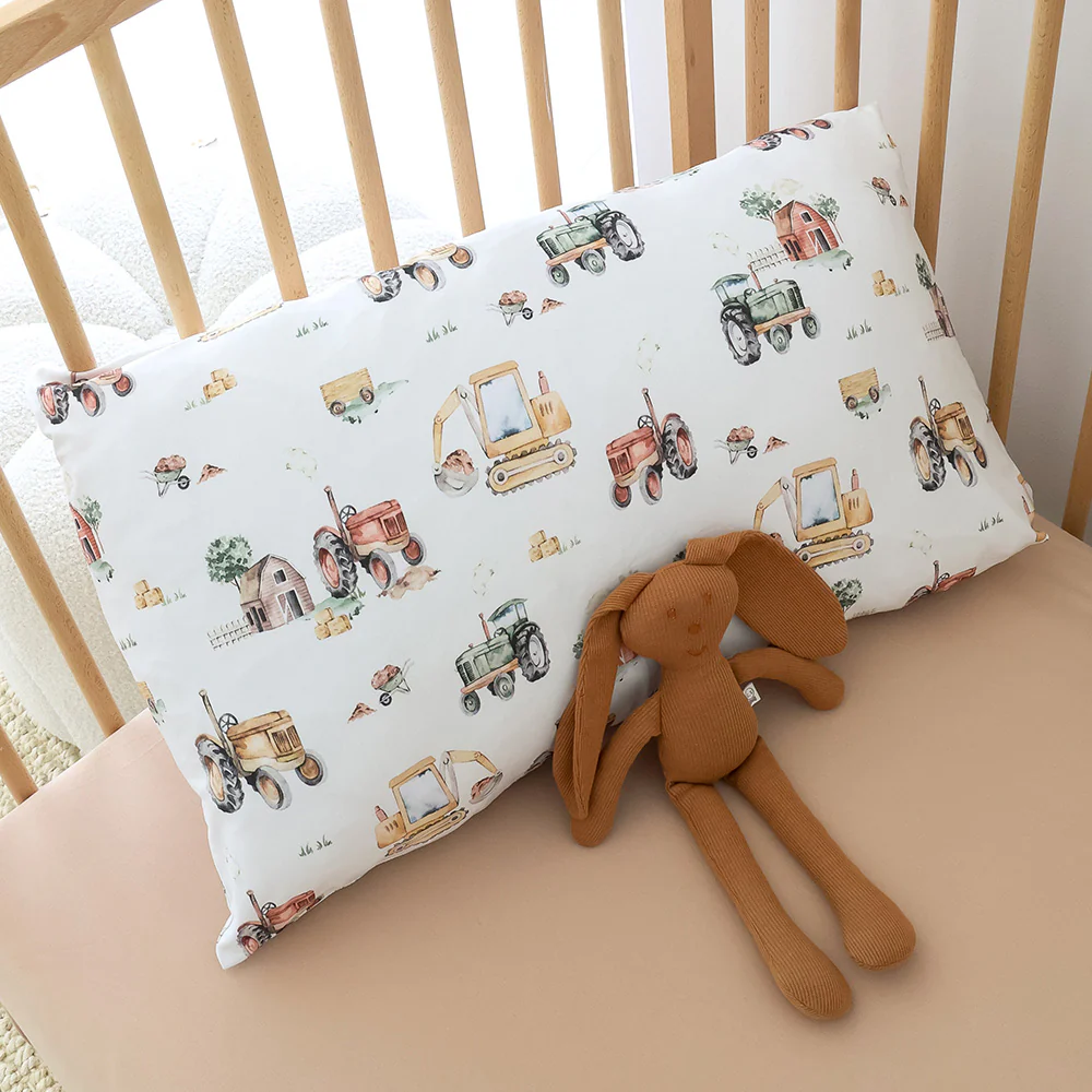 Diggers & Tractors Organic Cotton Toddler Pillowcase - Image 3