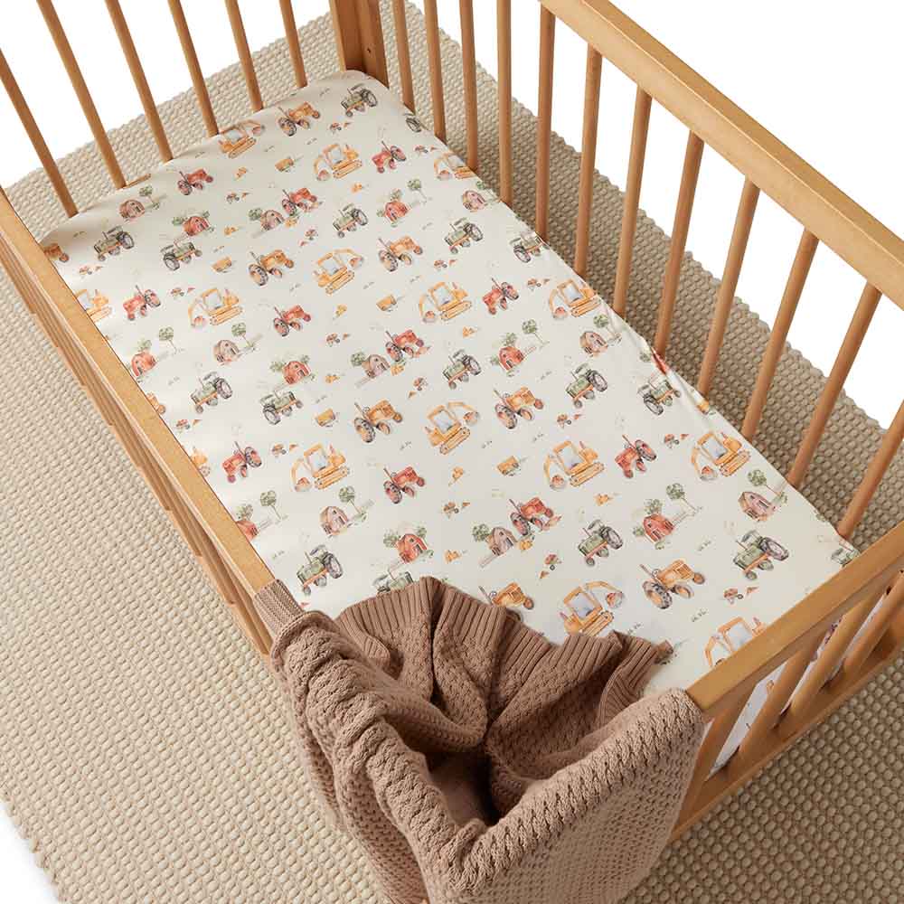 Diggers & Tractors Organic Fitted Cot Sheet - Image 4