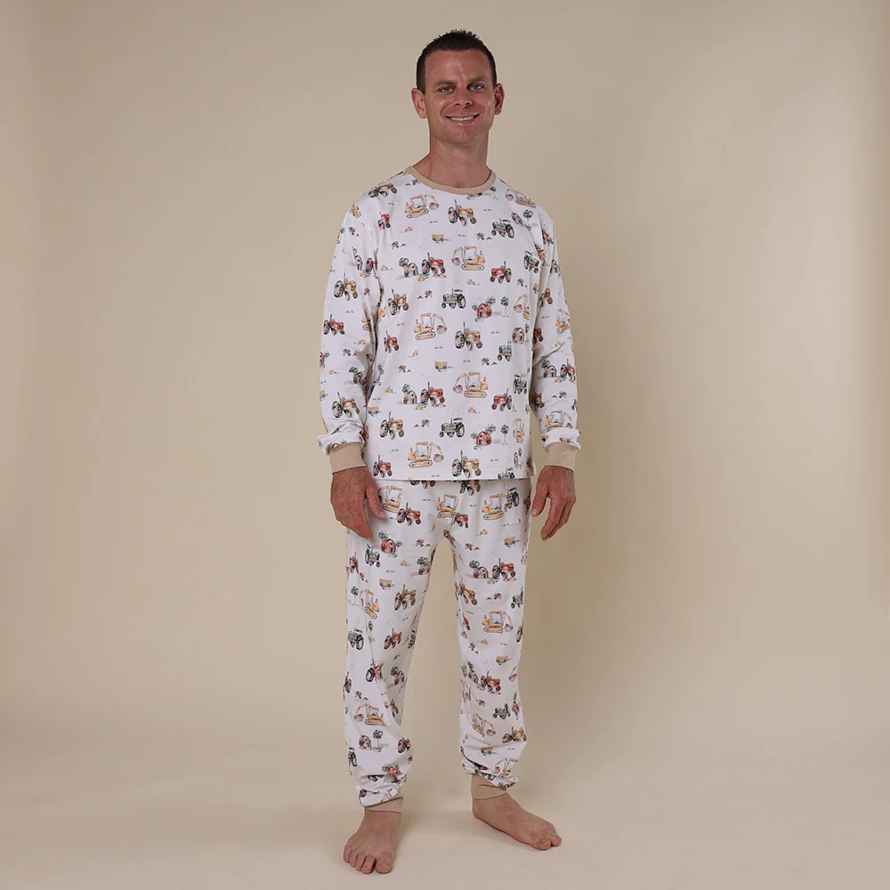 Diggers & Tractors Organic Mens Long Sleeve PJ Set - Image 3