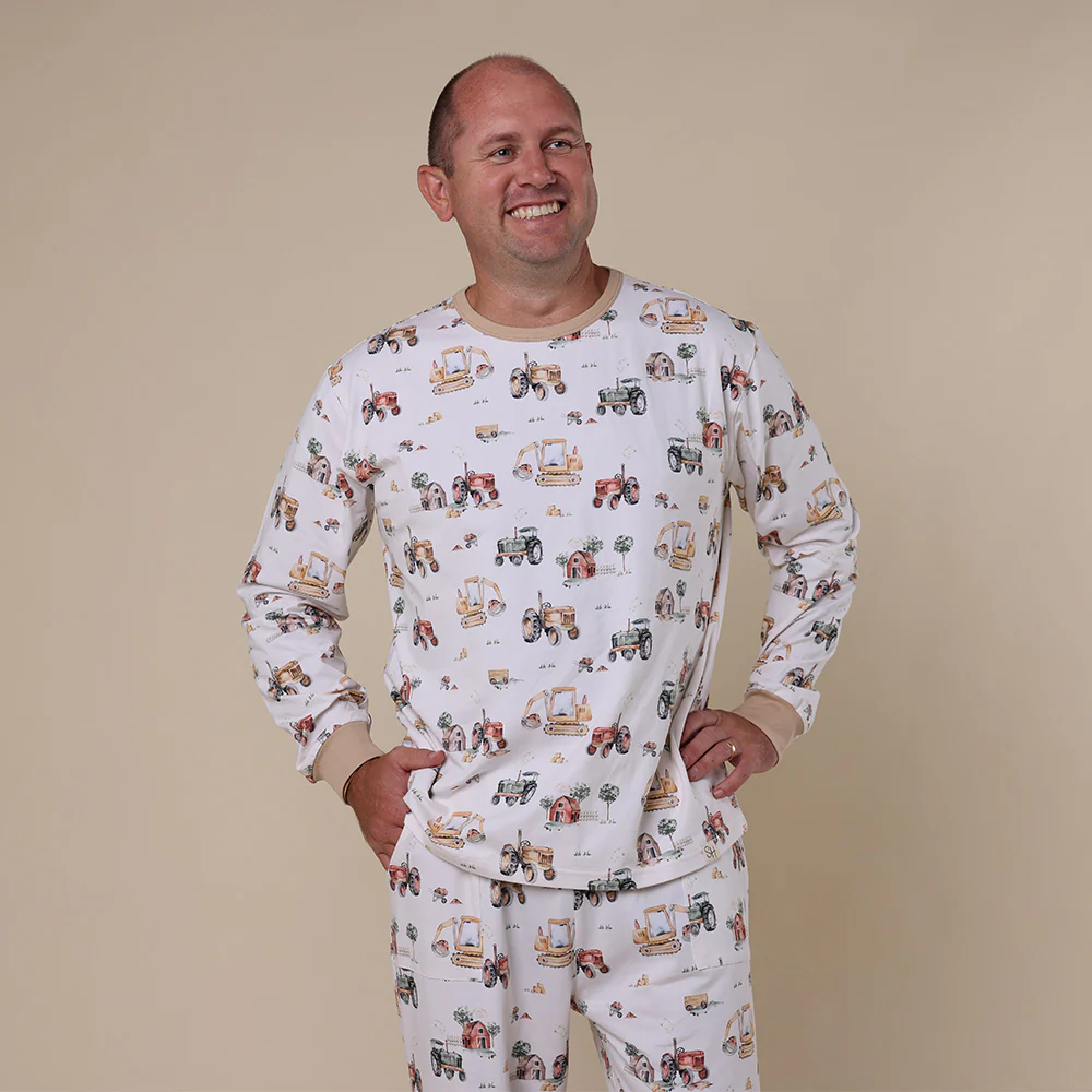 Diggers & Tractors Organic Mens Long Sleeve PJ Set - Image 5