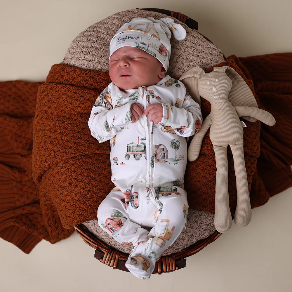 Diggers & Tractors Organic Snuggle Sleepsuit Zip Footie - Image 5