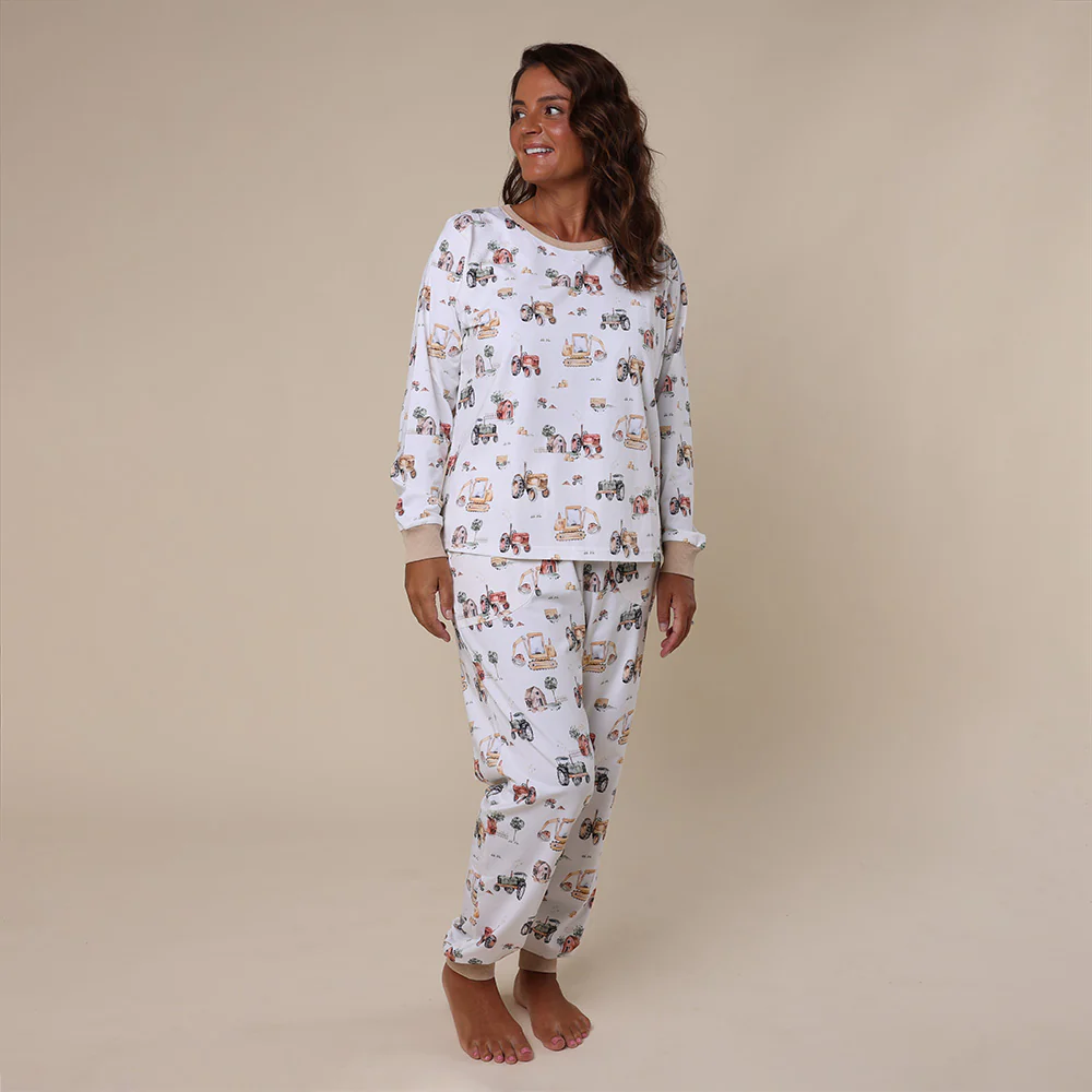 Diggers & Tractors Organic Womens Long Sleeve PJ Set - Image 5