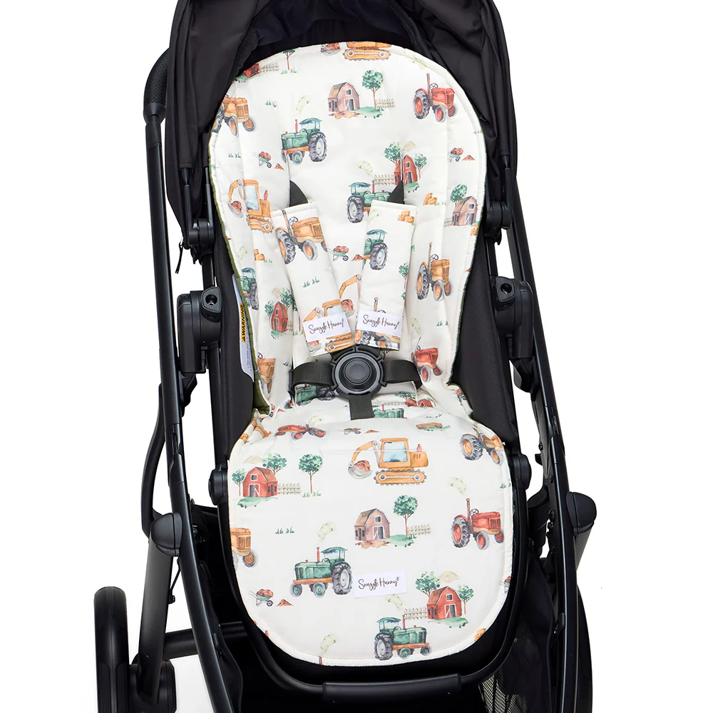 Bundle - Diggers & Tractors Pram Liner & Strap Cover Set - Image 3