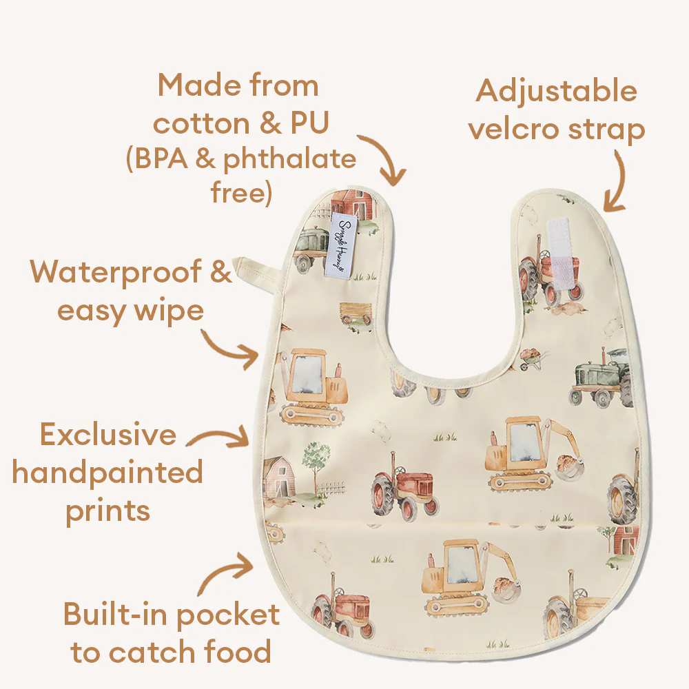Diggers & Tractors Snuggle Bib - Image 4