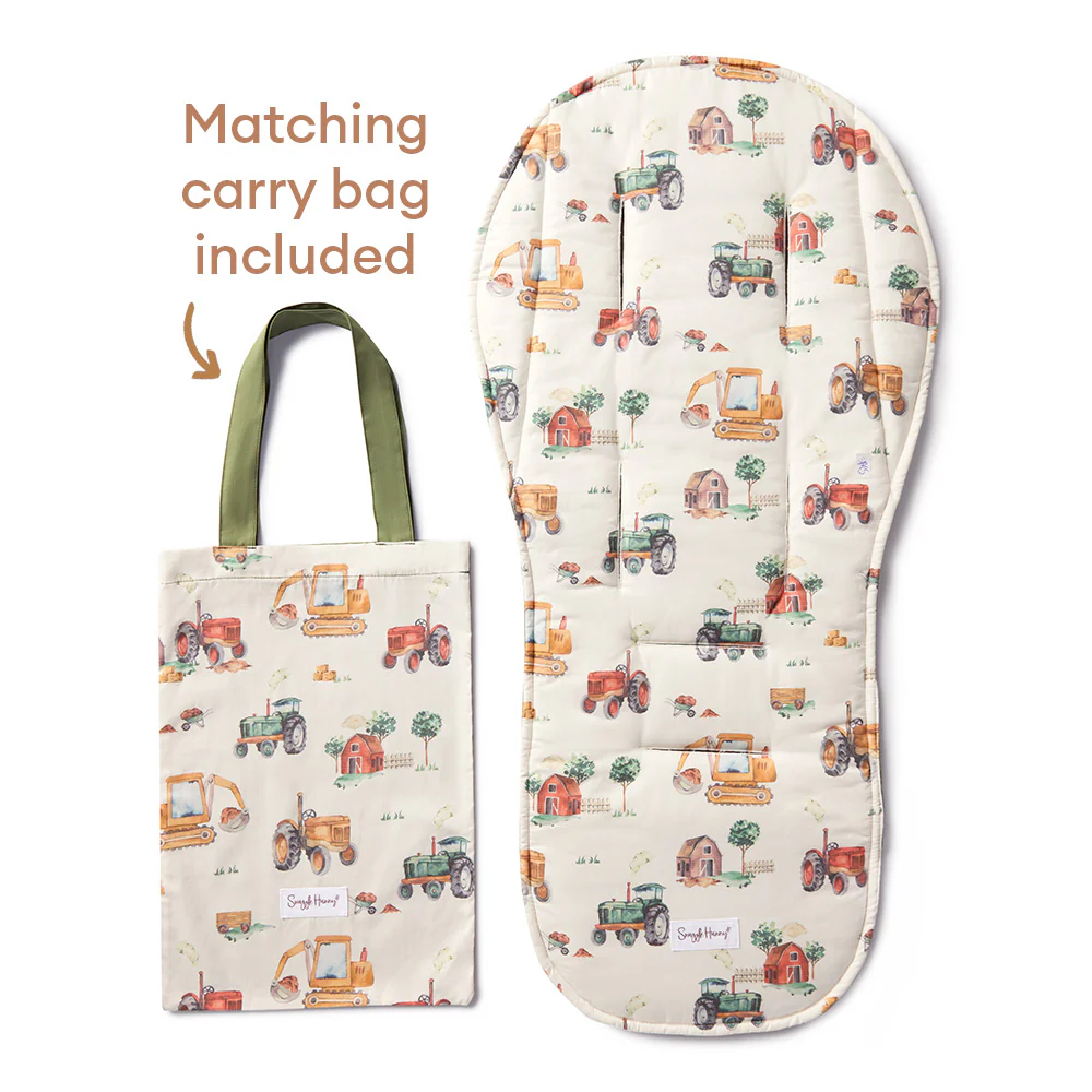 Diggers & Tractors Universal Organic Pram Liner - Image 2