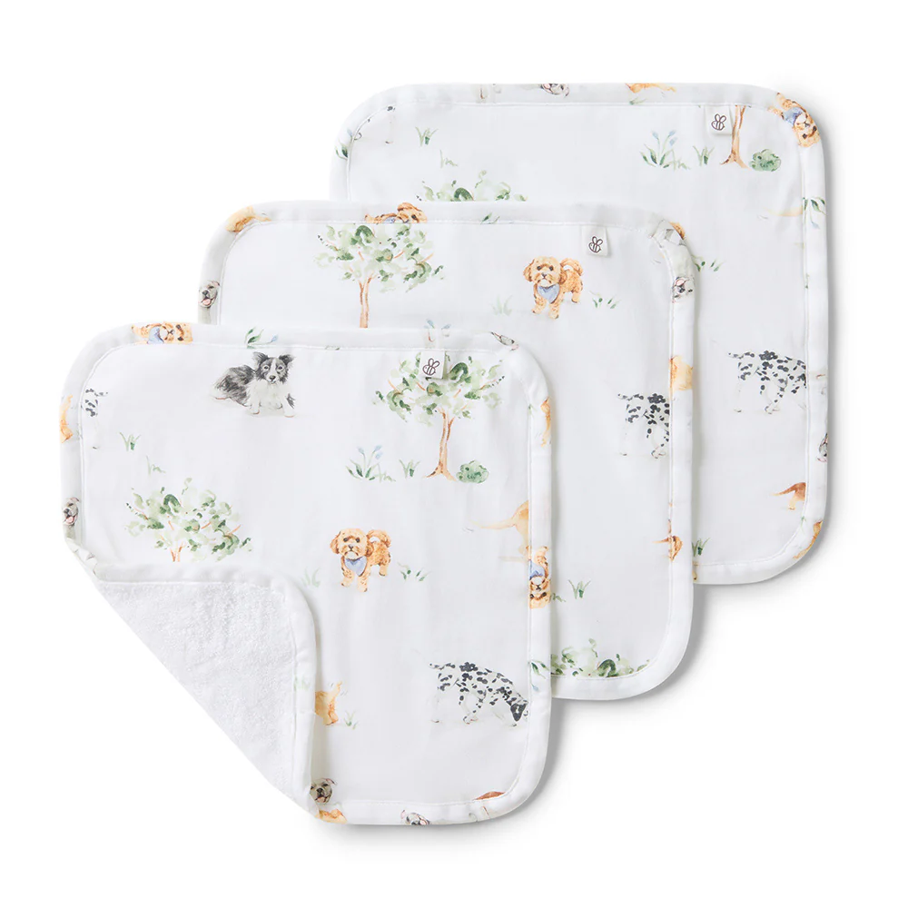 Dog Park Organic Baby Towel & Wash Cloth Set - Image 5