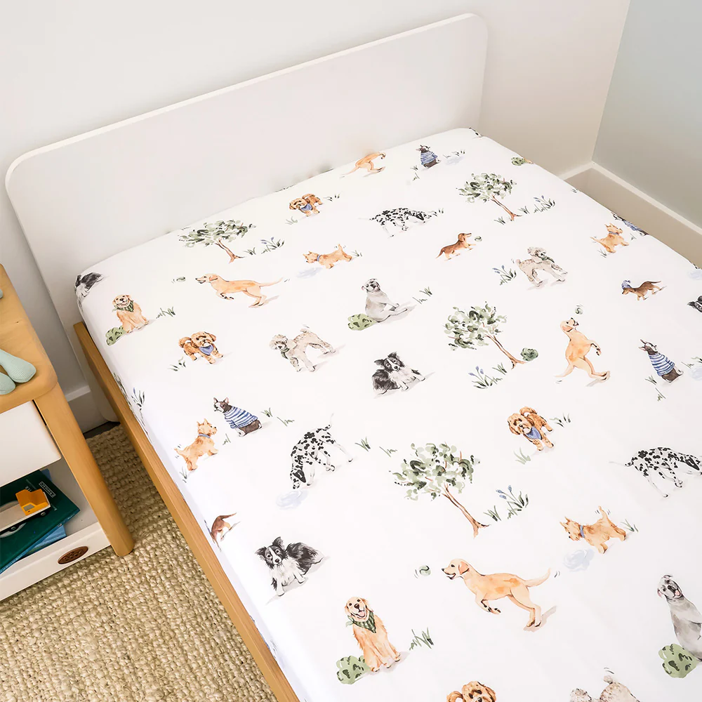Dog Park Organic Cotton Fitted Sheet - Image 3