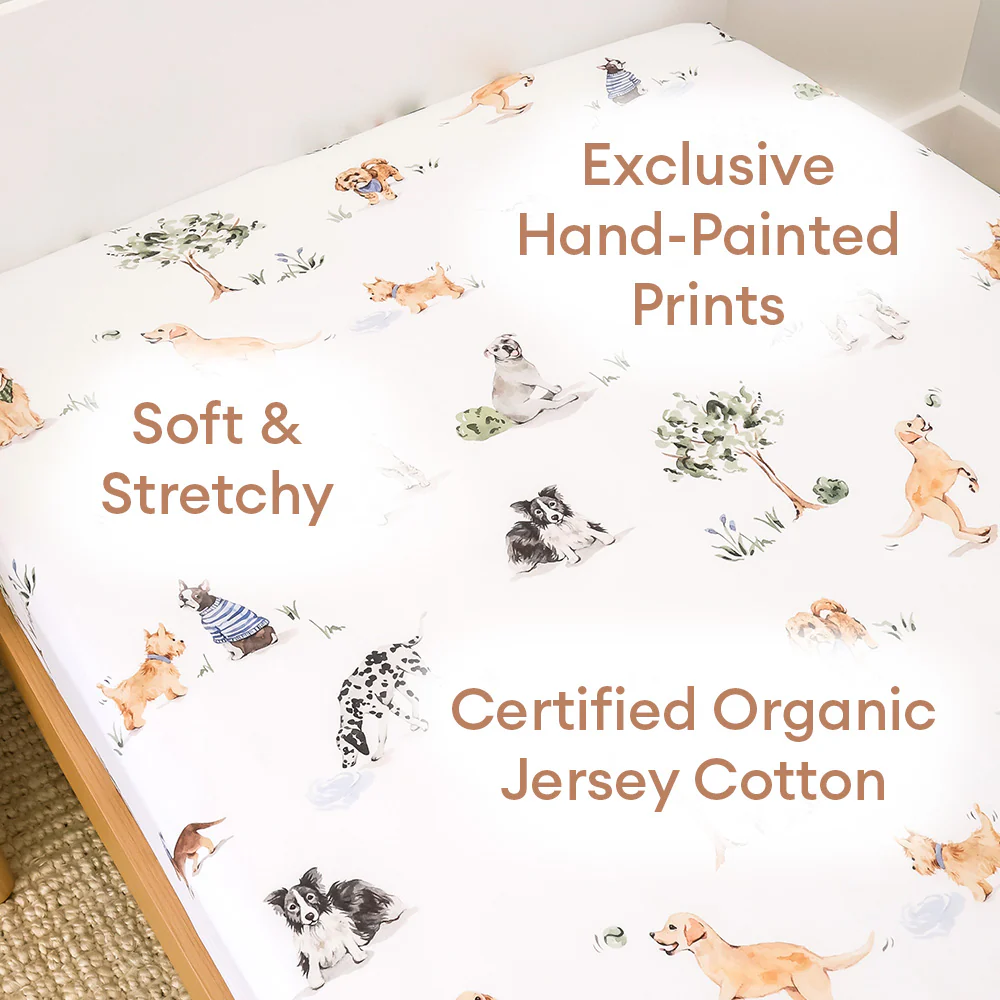 Dog Park Organic Cotton Fitted Sheet - Image 5