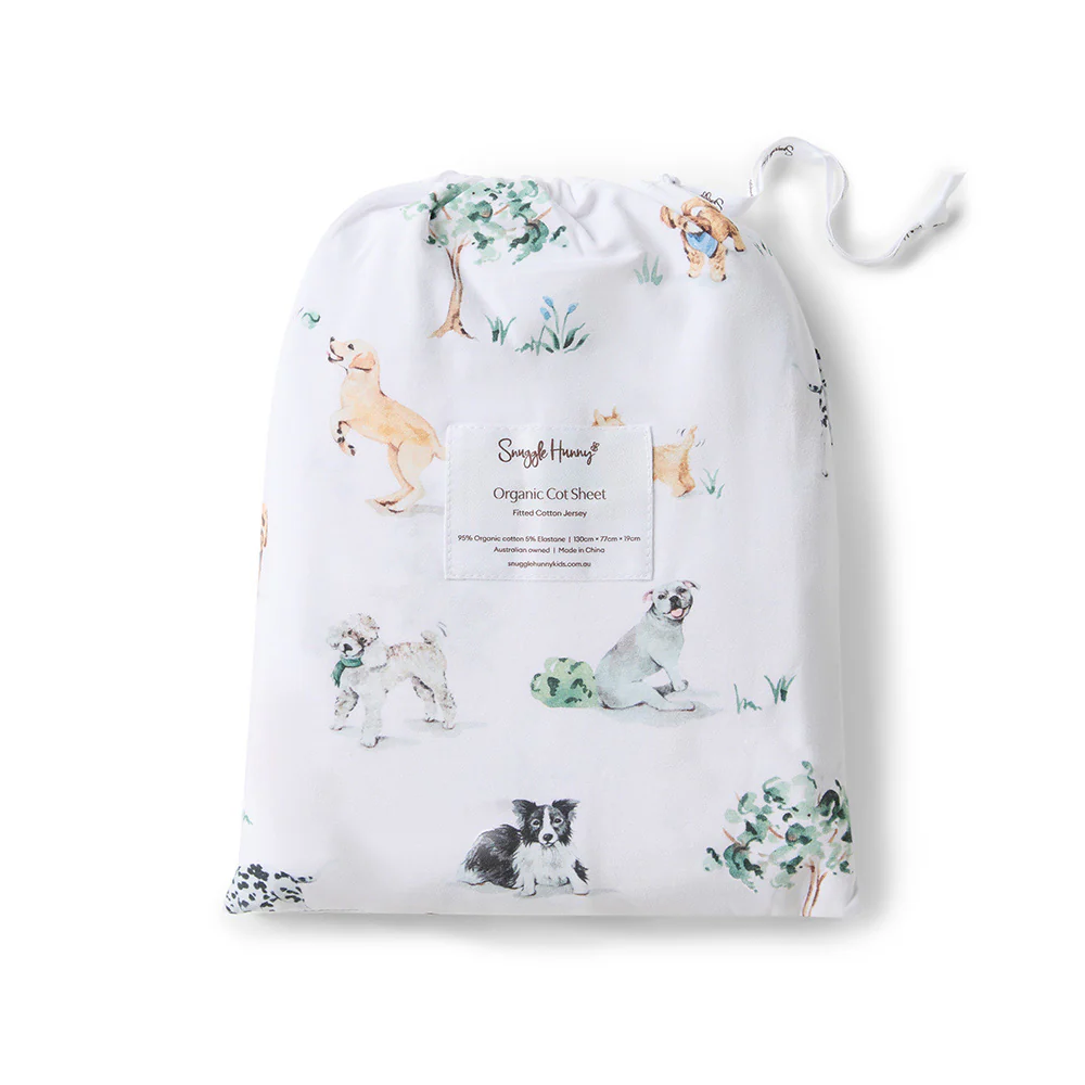 Dog Park Organic Fitted Cot Sheet - Image 3