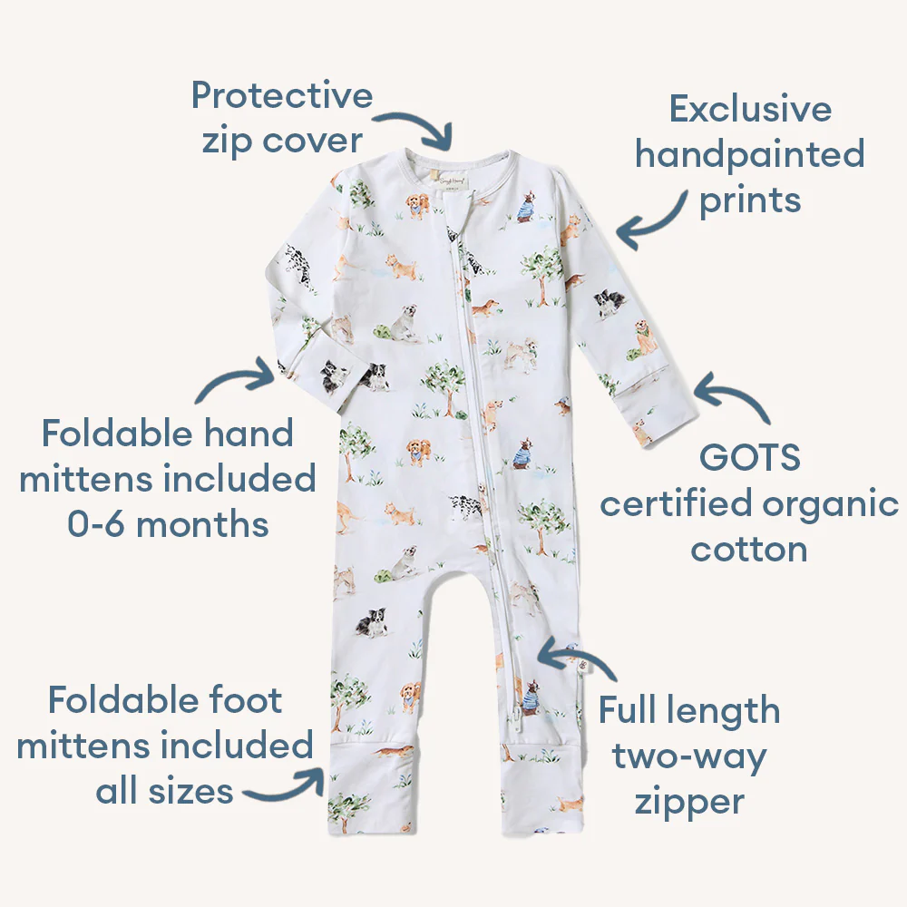 Dog Park Organic Snugglesuit Convertible Romper - Image 4