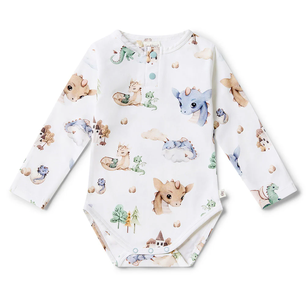 Dragon Long Sleeve Organic Bodysuit - Image 2