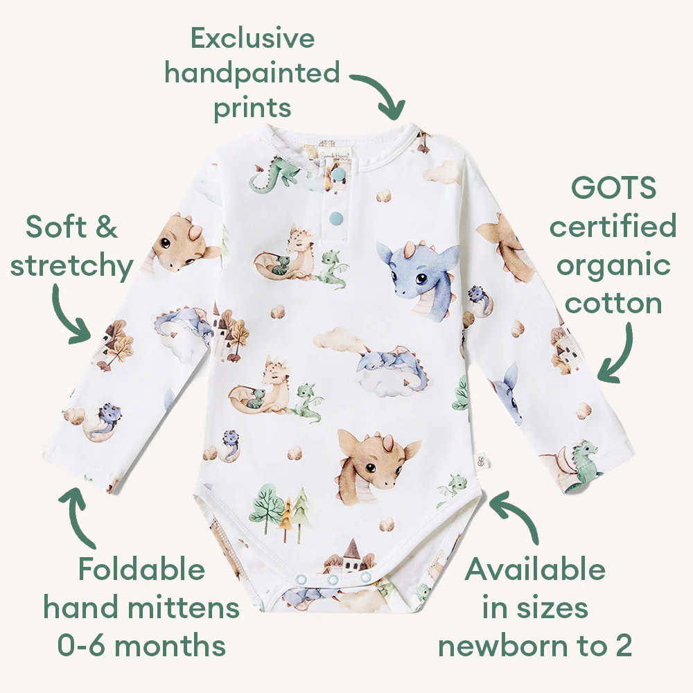 Dragon Long Sleeve Organic Bodysuit - Image 4