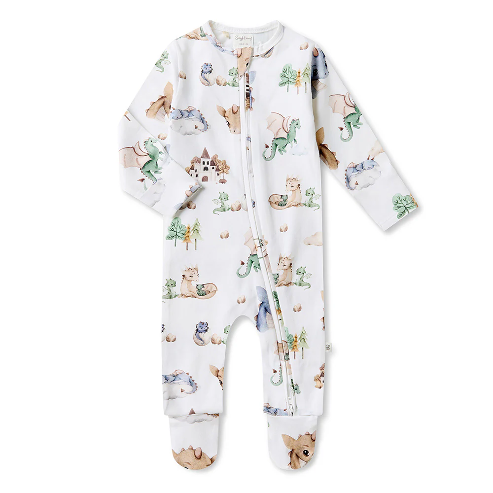 Dragon Organic Snuggle Sleepsuit Zip Footie - Image 2