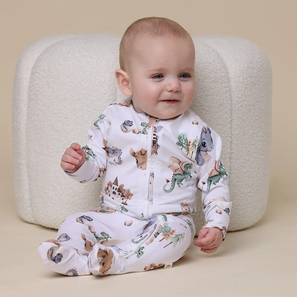 Dragon Organic Snuggle Sleepsuit Zip Footie - Image 5