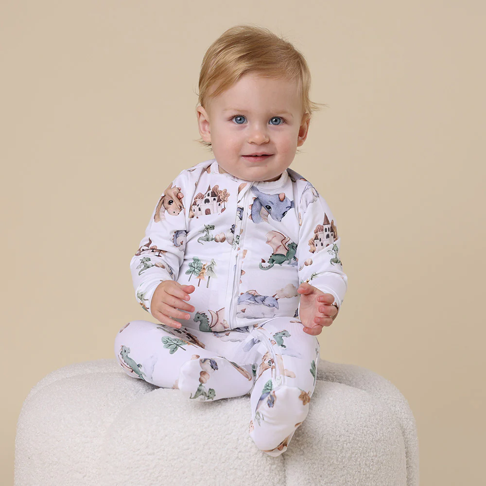 Dragon Organic Snuggle Sleepsuit Zip Footie - Image 7
