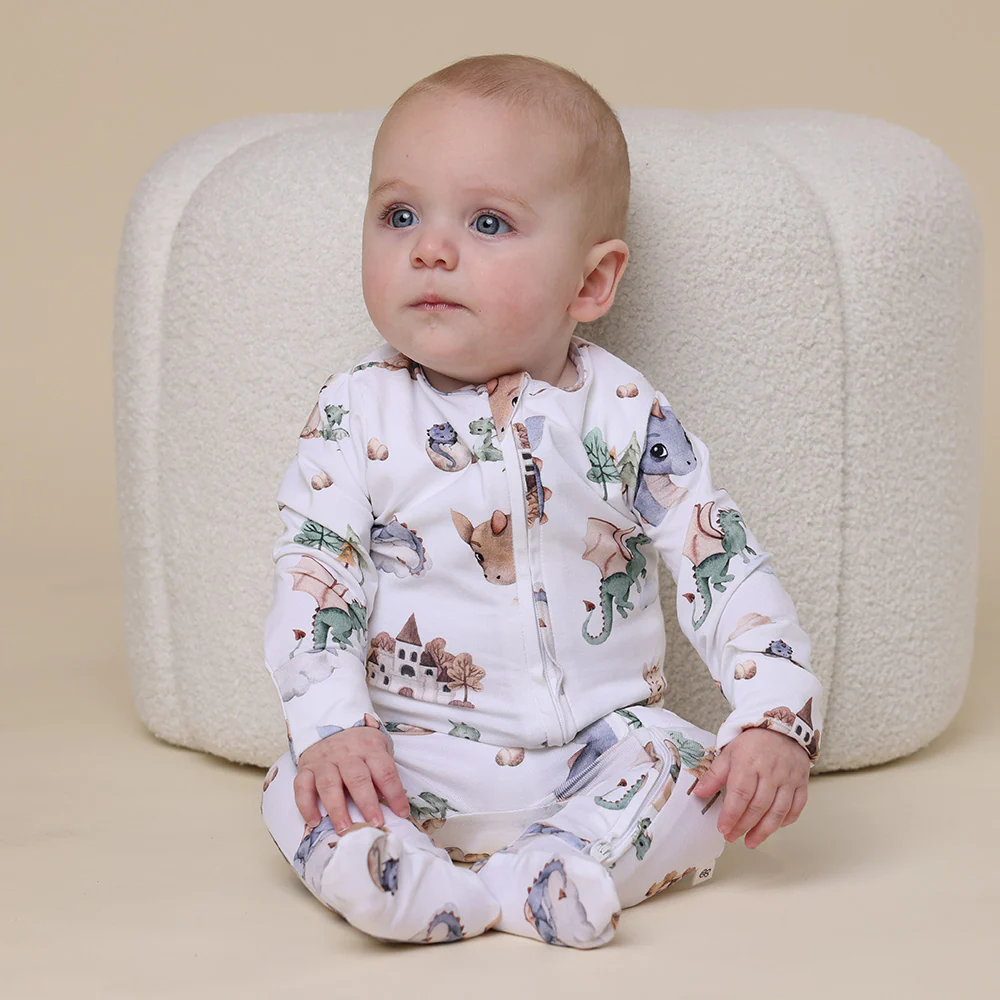 Dragon Organic Snuggle Sleepsuit Zip Footie - Image 8
