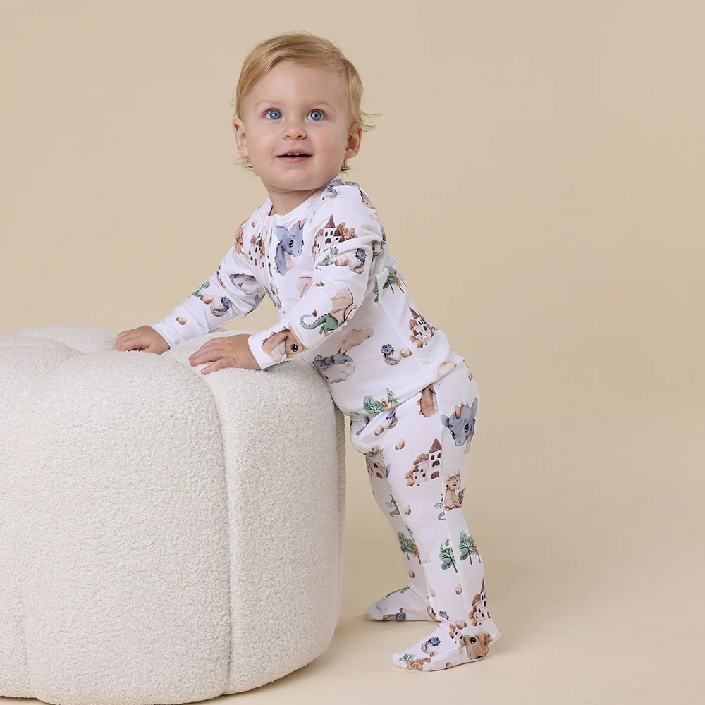 Dragon Organic Snuggle Sleepsuit Zip Footie - Image 9
