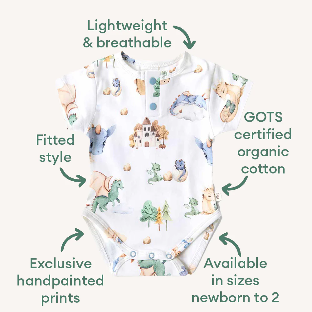 Dragon Short Sleeve Organic Bodysuit - Image 4