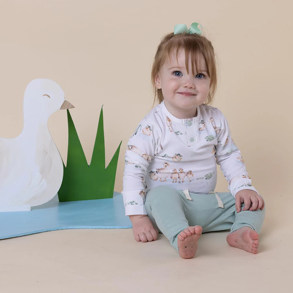 Duck Pond Long Sleeve Organic Bodysuit - Image 3