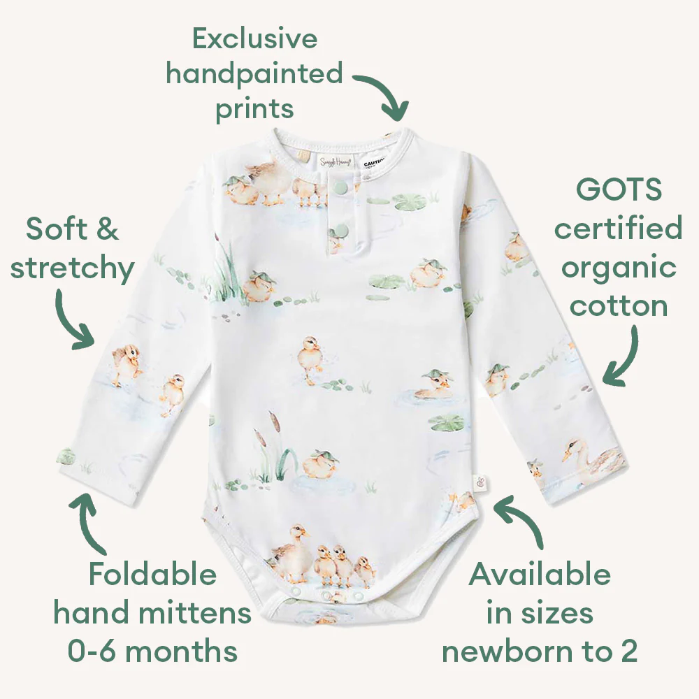 Duck Pond Long Sleeve Organic Bodysuit - Image 4