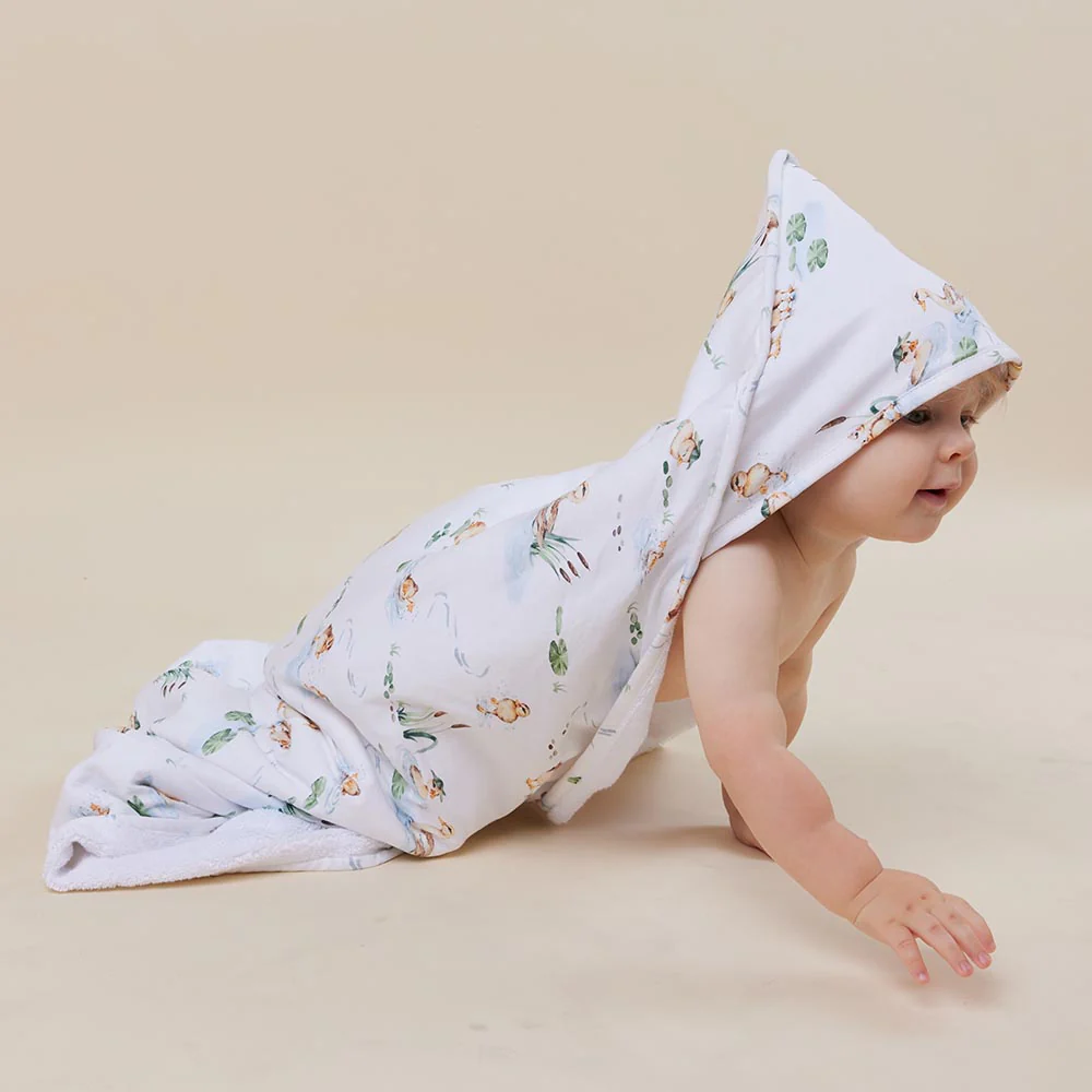 Duck Pond Organic Baby Towel & Wash Cloth Set - Image 3