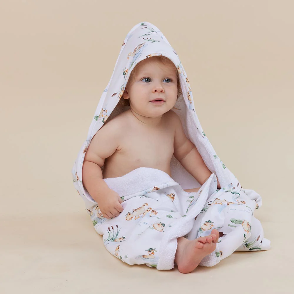 Duck Pond Organic Baby Towel & Wash Cloth Set - Image 4