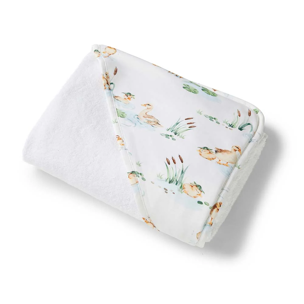 Duck Pond Organic Baby Towel & Wash Cloth Set - Image 6