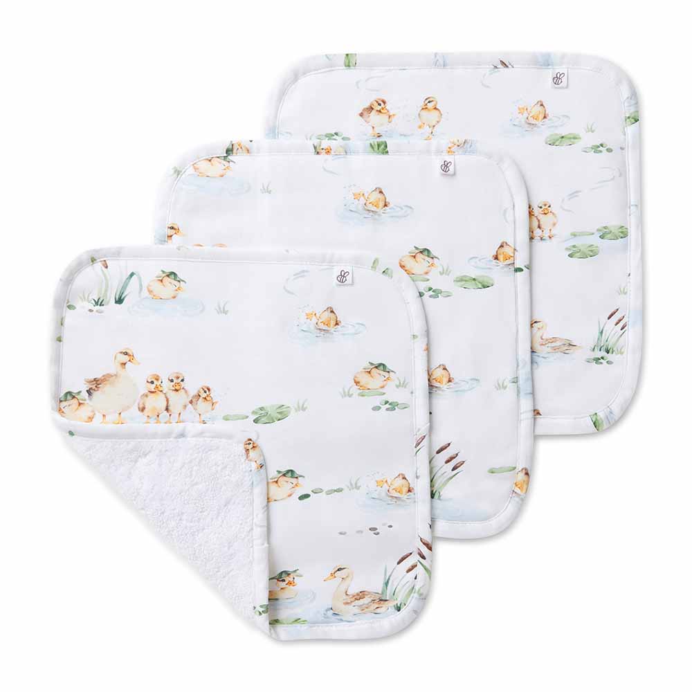 Duck Pond Organic Baby Towel & Wash Cloth Set - Image 7