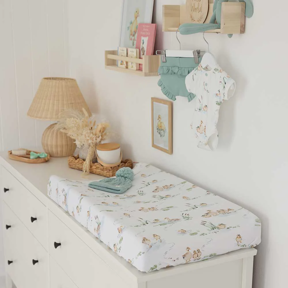 Duck Pond Organic Bassinet Sheet / Change Pad Cover - Image 2