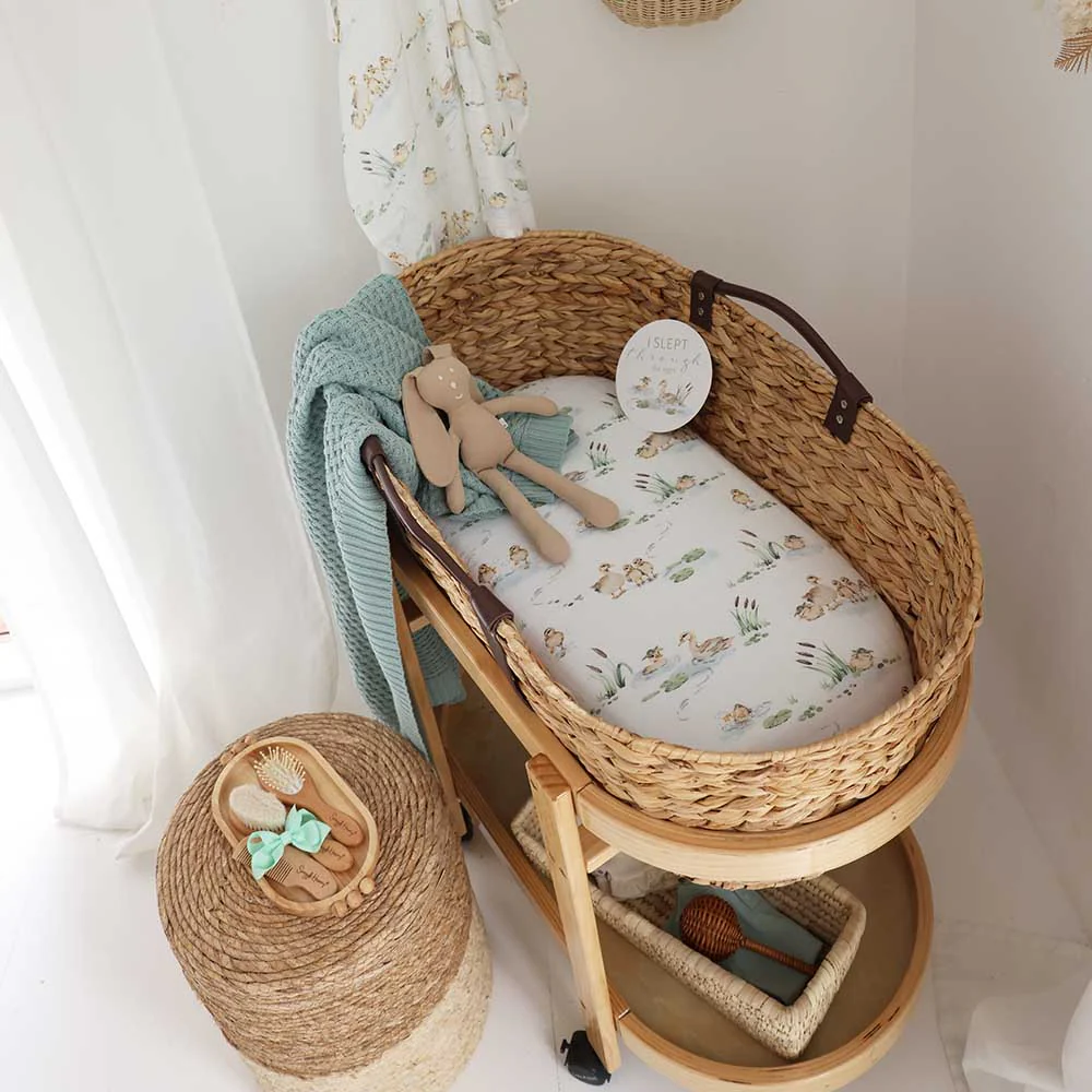 Duck Pond Organic Bassinet Sheet / Change Pad Cover - Image 4